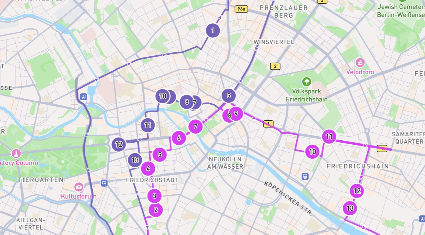 Split routes