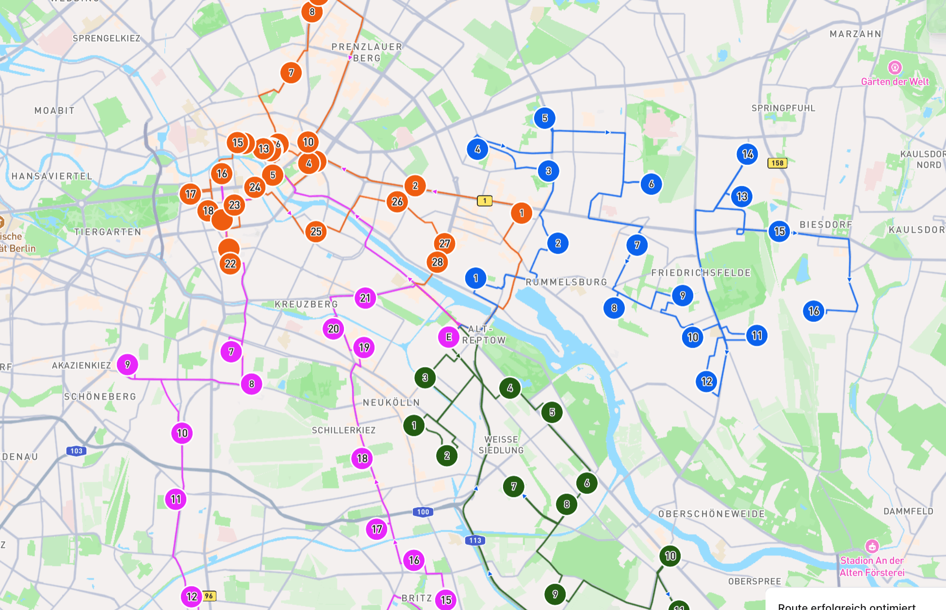 See lots of routes on the map at once